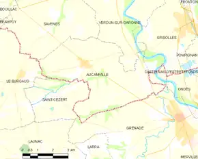 Poziția localității Aucamville