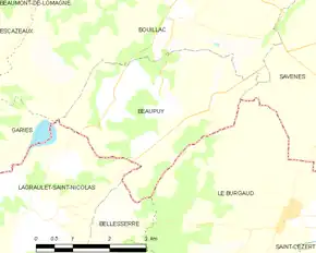 Poziția localității Beaupuy