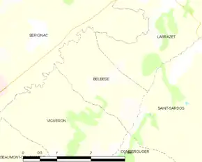 Poziția localității Belbèse