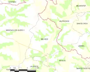 Poziția localității Belvèze