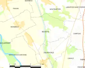 Poziția localității Bessens