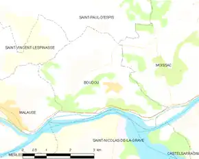 Poziția localității Boudou