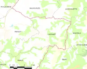 Poziția localității Castanet