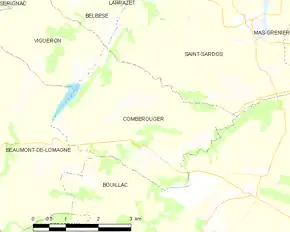 Poziția localității Comberouger