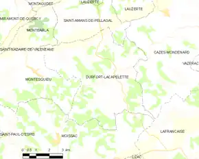 Poziția localității Durfort-Lacapelette