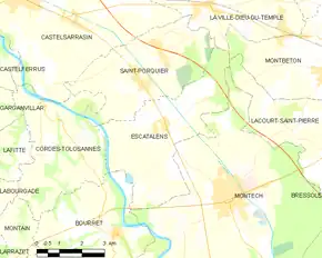 Poziția localității Escatalens