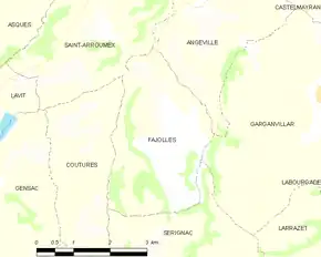 Poziția localității Fajolles