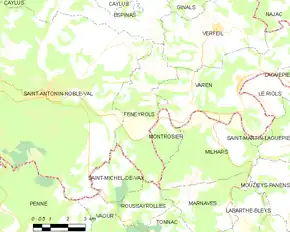 Poziția localității Féneyrols
