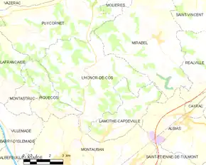 Poziția localității L'Honor-de-Cos