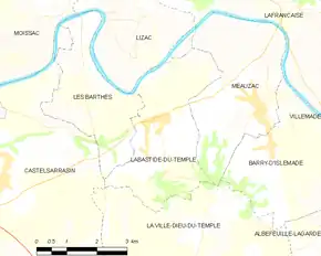 Poziția localității Labastide-du-Temple