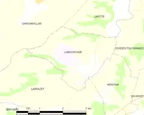 Poziția localității Labourgade