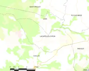 Poziția localității Lacapelle-Livron