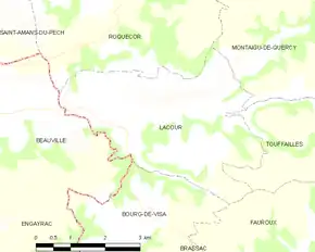 Poziția localității Lacour