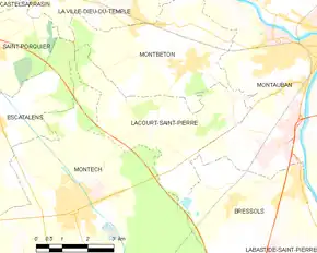 Poziția localității Lacourt-Saint-Pierre