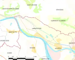 Poziția localității Lamagistère