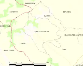 Poziția localității Lamothe-Cumont