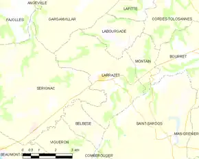 Poziția localității Larrazet