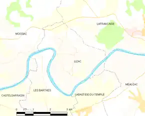 Poziția localității Lizac