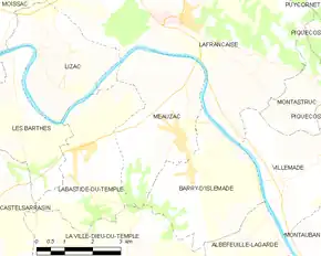 Poziția localității Meauzac