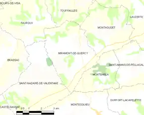 Poziția localității Miramont-de-Quercy