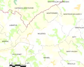 Poziția localității Molières