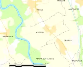 Poziția localității Monbéqui