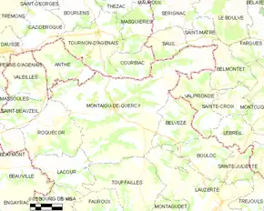 Poziția localității Montaigu-de-Quercy