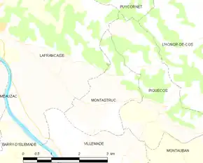 Poziția localității Montastruc
