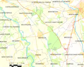 Poziția localității Montech