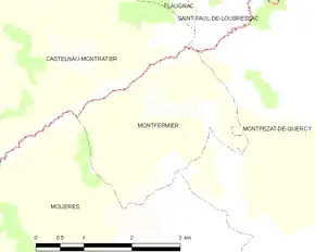Poziția localității Montfermier