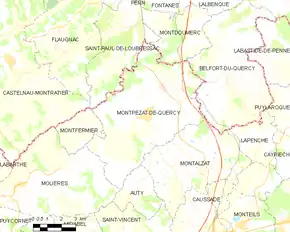 Poziția localității Montpezat-de-Quercy