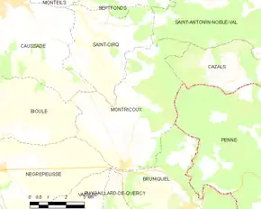 Poziția localității Montricoux
