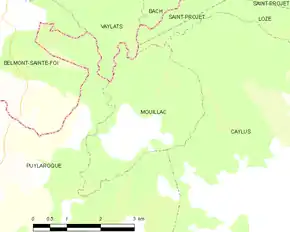 Poziția localității Mouillac