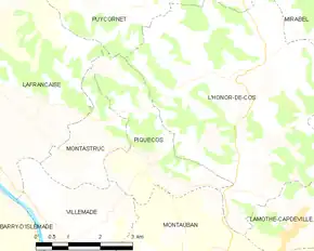 Poziția localității Piquecos