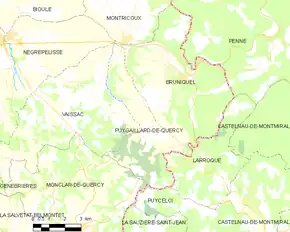 Poziția localității Puygaillard-de-Quercy