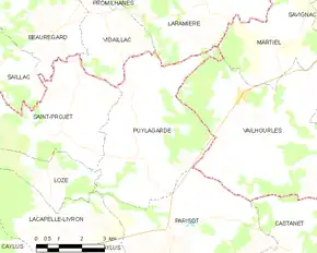 Poziția localității Puylagarde