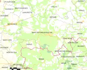 Poziția localității Saint-Antonin-Noble-Val