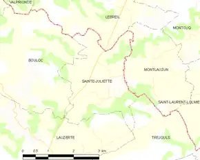 Poziția localității Sainte-Juliette