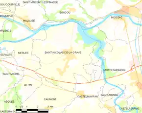 Poziția localității Saint-Nicolas-de-la-Grave
