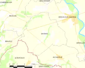 Poziția localității Savenès