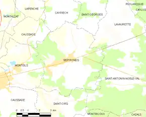 Poziția localității Septfonds