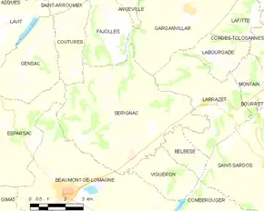 Poziția localității Sérignac