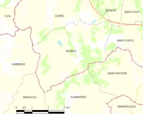 Poziția localității Sistels