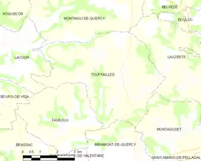 Poziția localității Touffailles
