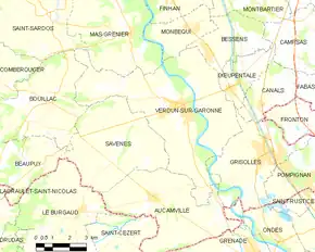 Poziția localității Verdun-sur-Garonne