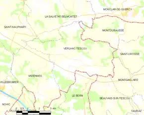 Poziția localității Verlhac-Tescou