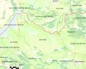 Poziția localității Aiguines