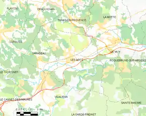 Poziția localității Les Arcs