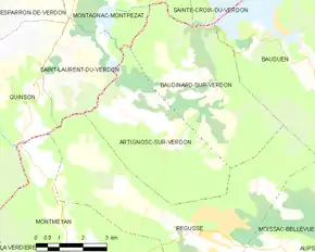 Poziția localității Artignosc-sur-Verdon