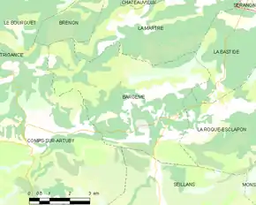 Poziția localității Bargème